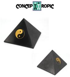  Piramida Shungit Yin-Yang - Protectie EMF 5x5x4 cm - 1 Buc