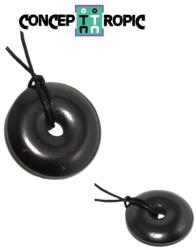  Pandantiv Shungit Rusia Donut - Protectie EMF - 30x30x7 mm - 1 Buc