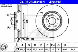 ATE Disc frana ATE 24.0128-0318.1 (24.0128-0318.1)