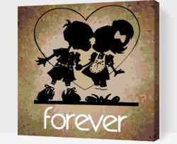 Festés számok szerint - Örökkön örökké Méret: 50x50cm, Keretezés: Keret nélkül (csak a vászon)