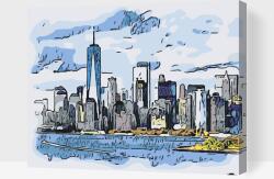 Festés számok szerint - New York Méret: 40x50cm, Keretezés: Keret nélkül (csak a vászon)