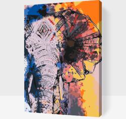  Festés számok szerint - Afrikai elefánt Méret: 40x60cm, Keretezés: Keret nélkül (csak a vászon)