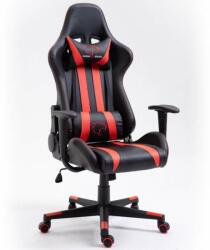 Furniture 4 Gamers Dark Gamer szék nyak- és derékpárnával, Ökobőr, 130 kg, Fekete-piros (F4GFG33R)