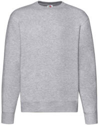 Fruit of the Loom Uniszex Pulóver Hosszú ujjú Fruit of the Loom Premium Set In Sweat - S, Heather szürke