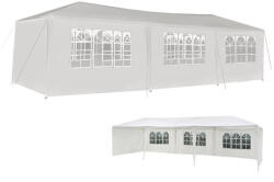 Malatec Cort, pavilion de curte, gradina, evenimente 3x9 m cu 8 pereti laterali cu ferestre - Alb