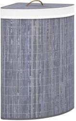 vidaXL szürke sarok bambusz szennyestartó kosár 60 L (320761) - vidaxl
