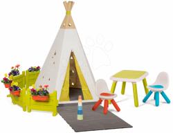 Smoby Sátor natúr Indoor&Outdoor Teepee Evolutive Smoby állitható és pihenőrész a kertben 24 hó-tól (SM810224-S)