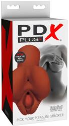  PDX Pick Your Pleasure - 2in1 élethű maszturbátor (barna) - erotikashow