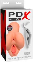 PDX Pick Your Pleasure - 2in1 élethű maszturbátor (natúr) - szexaruhaz