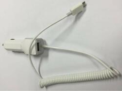 Univerzális fehér 1A micro usb + 2.1A USB szivartöltő - gsmlive