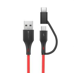 BlitzWolf BW-MT3 2in1 Type-C Micro USB adatkábel piros 0.9m 3A