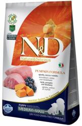 Farmina N&D GF Puppy Medium&Maxi Pumpkin Lamb&Blueberry hrana uscata catei talie medie si mare, cu dovleac, miel si afine 24 kg (2 x 12 kg)