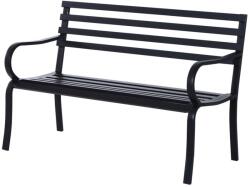 AOSOM Kerti pad kültéri ülőbútor fém kerti bútor fekete 127x62x82 cm