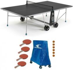 Cornilleau 100X Outdoor SZÜRKE kültéri időjárásálló pingpong asztal családi komplett kiegészítő fels
