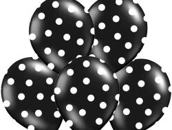 PartyDeco Balon negru cu buline