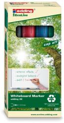 edding Marker pentru tabla Edding 28, ecologic, varf rotund, 1.5-3 mm, 4 culori/set (negru, rosu, albastru, verde) (ED280005)