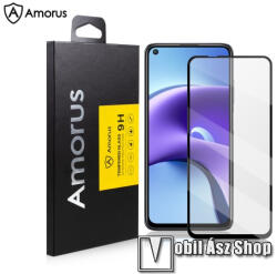 Amorus Xiaomi Redmi Note 9T 5G, Note 9 5G, AMORUS üvegfólia, Full glue, Full cover, 0, 33mm, 9H, Fekete