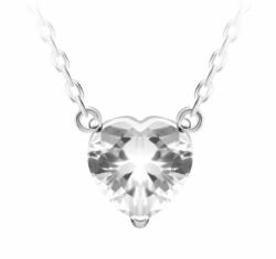 Preciosa Colier alb din argint în formă de inimă cu cristal Preciosa Cher 5236 00