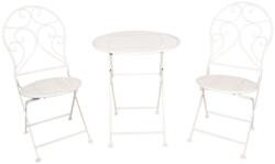 Clayre & Eef Set 2 scaune pliabile si 1 masa din metal alb Ø 60 cm x 70 h (5Y0632) - decorer