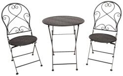 Clayre & Eef Set 2 scaune pliabile si 1 masa din fier negru Ø 60 cm x 70 h (5Y0635) - decorer