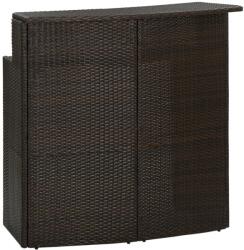 vidaXL Masă de bar de grădină, maro, 120x55x110 cm, poliratan (313467)