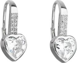 Cercei atârnători de argint în formă de inimă cu zirconii, alb - silvertime - 220,83 RON