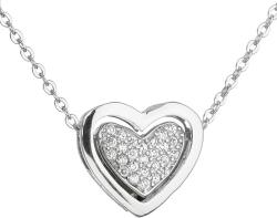 Colier din argint în formă de inimă cu zirconii, alb