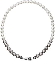 Swarovski elements Colier din perle alb-cenușii cu cristale Swarovski 32043.3