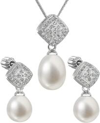 Pavona Set din argint cu perle și zirconii 29008.1