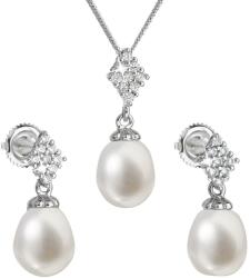 Pavona Set din argint cu perlă de râu 29018.1 cu zirconii albe