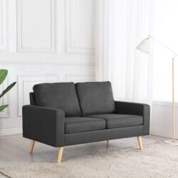 vidaXL Canapea cu 2 locuri, gri închis, material textil (288704) Canapea