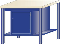 AVWH Műhelyasztal ipari kivitel 1 szekrény 40 mm rétegelt lemez munkalap 700 kg teherbírású munkaasztal 100x70x88 cm CORTI STONE
