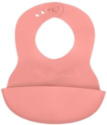 BABY ONO Állítható műanyag előke Baby Ono zsebbel rózsaszín
