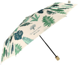  Umbrelă pliabilă pentru femei PERLETTI GREEN cu imprimeu de frunze 12849