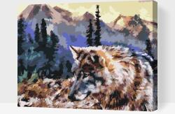  Festés számok szerint - Farkas a vadonban Méret: 40x50cm, Keretezés: Keret nélkül (csak a vászon)