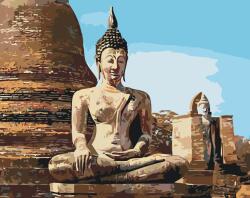  Festés számok szerint - Buddha-szobor Méret: 40x50cm, Keretezés: Keret nélkül (csak a vászon)