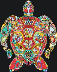  Festés számok szerint - Mandala teknős Méret: 40x50cm, Keretezés: Keret nélkül (csak a vászon)