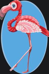 Festés számok szerint - Sétáló flamingó Méret: 40x60cm, Keretezés: Keret nélkül (csak a vászon)