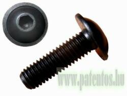 Domborúfejű, peremes, belső kulcsnyílású csavar M10, natúr (fekete), acél, 10.9, ISO 7380-2, 10 db/csomag