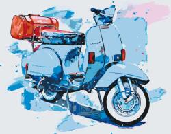 Festés számok szerint - Kék Vespa Méret: 40x50cm, Keretezés: Keret nélkül (csak a vászon)