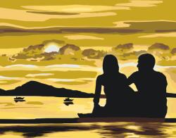  Festés számok szerint - Pár a naplementében 2 Méret: 40x50cm, Keretezés: Keret nélkül (csak a vászon)