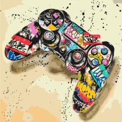 Festés számok szerint - Playstation kontroller Méret: 50x50cm, Keretezés: Keret nélkül (csak a vászon)