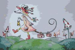  Festés számok szerint - Mesebeli egér Méret: 40x60cm, Keretezés: Keret nélkül (csak a vászon)