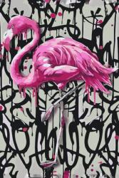 Festés számok szerint - Rózsaszín flamingó Méret: 40x60cm, Keretezés: Keret nélkül (csak a vászon)