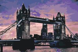  Festés számok szerint - Tower Bridge naplementénél Méret: 40x60cm, Keretezés: Keret nélkül (csak a vászon)