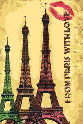  Festés számok szerint - Képeslap Párizsból Méret: 40x60cm, Keretezés: Keret nélkül (csak a vászon)