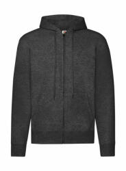 Fruit of the Loom Férfi kapucnis hosszú ujjú pulóver Fruit of the Loom Classic Hooded Sweat Jacket L, Sötét heather szürke
