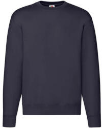 Fruit of the Loom Uniszex Pulóver Hosszú ujjú Fruit of the Loom Premium Set In Sweat - L, Mély sötétkék (navy)