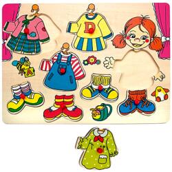 Woodyland Lányos öltöztető fa formapuzzle (90319)