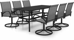vidaXL Set mobilier de grădină, 7 piese, textilenă și oțel inoxidabil (3060285) - comfy